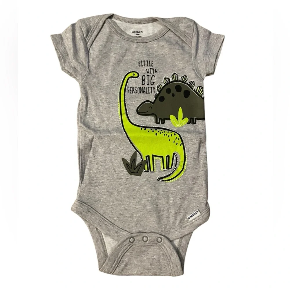 Gerber Onesies 3-Pack NWOT Baby Bodysuits Dinosaur Camo 3-6 Months‎